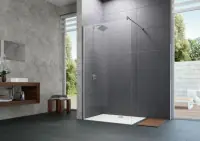 Paroi de douche Design Pure paroi latérale seule avec stabilisateur d‘angle réversible 200 x 90 cm HUPPE Retour Gratuit