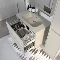 Vente Directe Plan de toilette All Day vasque centrée céramique taupe mat 85 cm