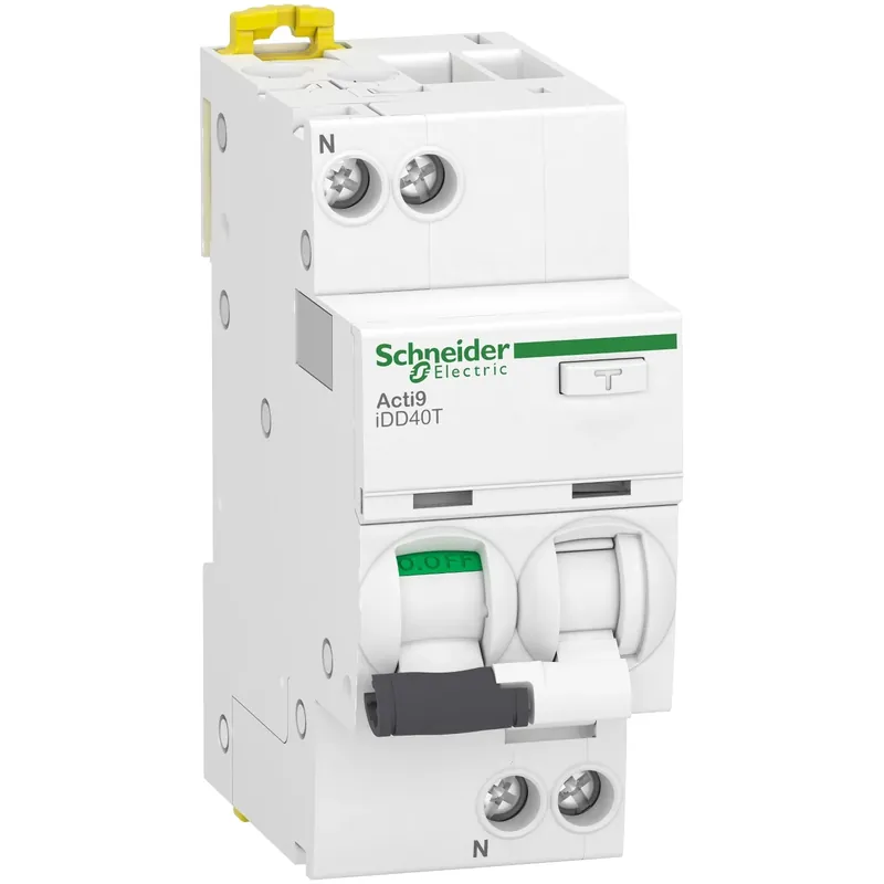 Seulement Aujourd&rsquo;hui Acti9 iDD40T – disjoncteur différentiel – 1P+N C 10A 4500A/6kA 30mA type A SI