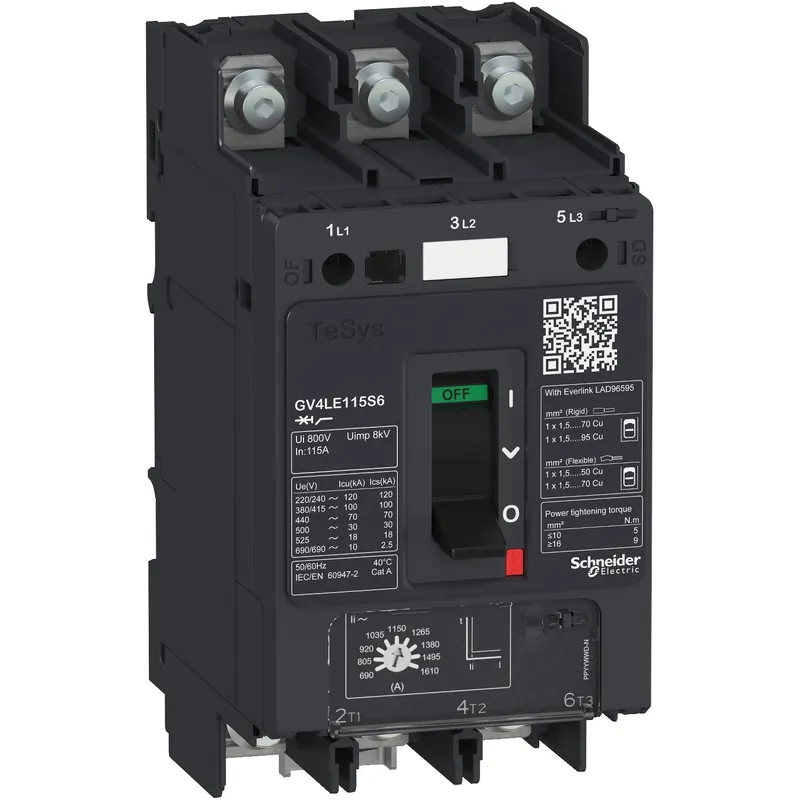 Achat Immédiat TeSys GV – disjoncteur magnétique – In 50A – 50kA – cosses fermées