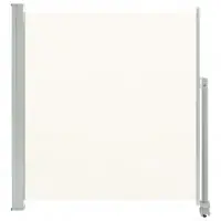 Acheter En Ligne Auvent paravent store brise-vue latéral rétractable de patio jardin terrasse balcon protection visuelle écran de patio 140 x 300 cm blanc cassé 02_0007226