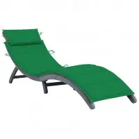 Promotion Transat chaise longue bain de soleil lit de jardin terrasse meuble d‘extérieur 190 cm avec coussin bois d‘acacia solide gris 02_0012471
