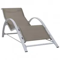 Prix Choc Transat chaise longue bain de soleil lit de jardin terrasse meuble d‘extérieur textilène et aluminium taupe 02_0012935