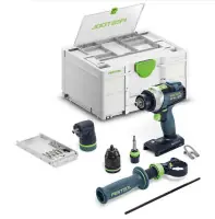 Authentique Perceuse-visseuse à percussion 18 V QUADRIVE TPC 18/4 I-Basic-Set (sans batterie ni chargeur) + coffret Systainer SYS3 DF M 187 – FESTOOL – 577625
