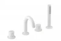 Remise Thermostatique bain-douche Design encastré sur gorge avec corps d‘encastrement blanc