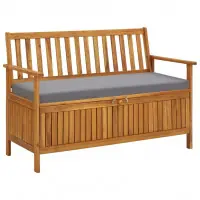Dernière Chance Banc de jardin meuble de patio d‘extérieur terrasse de rangement de jardin 120 x 63 x 84 cm bois d‘acacia solide 02_0011802