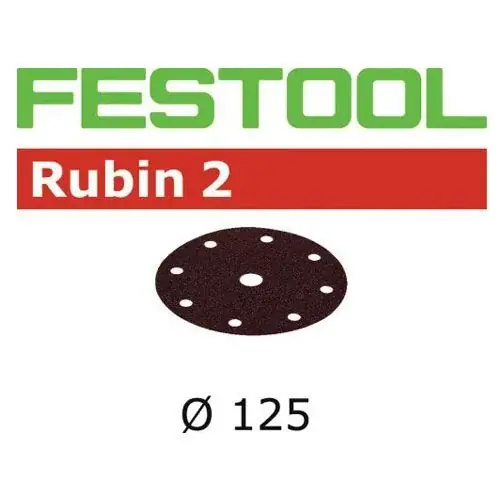 Disques Velcro FESTOOL RUBIN 2 Ø 125 Gr.120 (lot de 10) Usine Directe