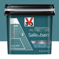 Dernière Chance Peinture de rénovation Perfection Salle de Bain satin bleu lagon en seau de 2 l V33