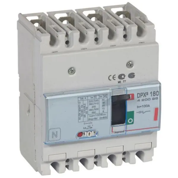 Disjoncteur magnétothermique DPX³160 pouvoir de coupure 36kA 400V~ - 4P - 100A - LEGRAND Bon Plan