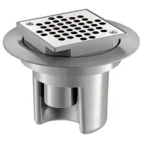 Promotion Siphon de sol 100×100 hauteur réglable sortie horizontale D40 – DELABIE – 682001