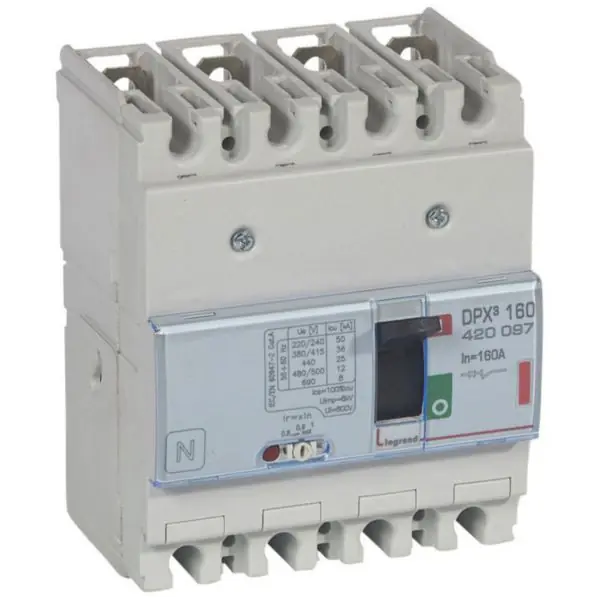 Disjoncteur magnétothermique DPX³160 pouvoir de coupure 36kA 400V~ - 4P - 160A - LEGRAND Bon Marché