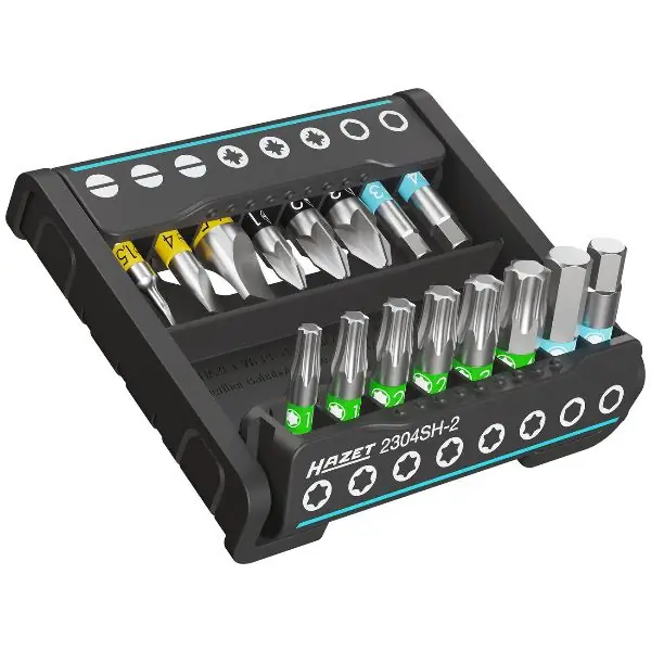 Meilleur Choix SmartHolder avec 16 embouts-tournevis (bits) ∙ courts 0.4 x 1.5 – 1.2 x 6.5 mm ∙ PZ1 – PZ3 ∙ 3 – 6 mm ∙ T10 – T40 Profil à fente, Profil Pozidriv PZ, Profil TORX® intérieur Hexagone massif 6,3 (1/4 p